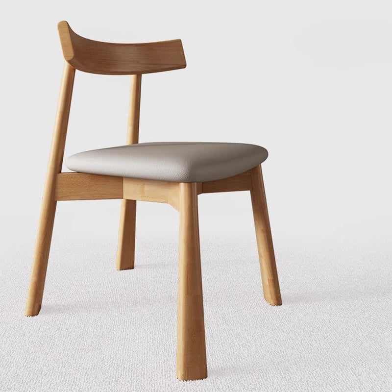 Modern Minimalist Solid Wood Dining Chair Cat Scratch Leather Backrest For Dining Room
