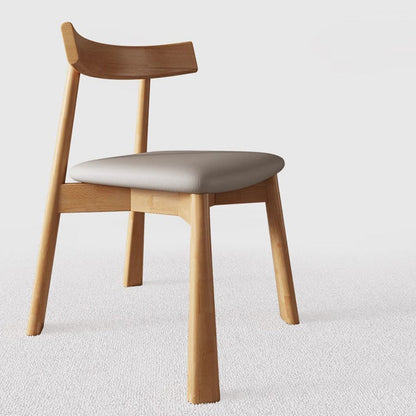 Modern Minimalist Solid Wood Dining Chair Cat Scratch Leather Backrest For Dining Room