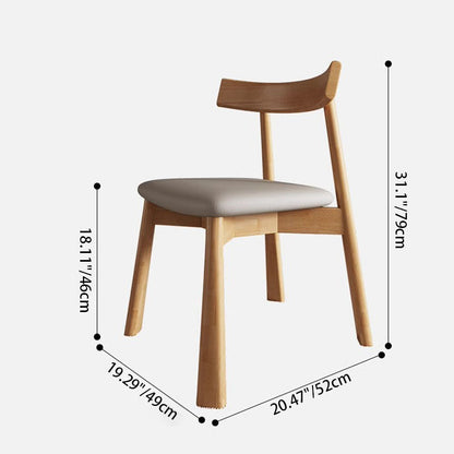 Modern Minimalist Solid Wood Dining Chair Cat Scratch Leather Backrest For Dining Room
