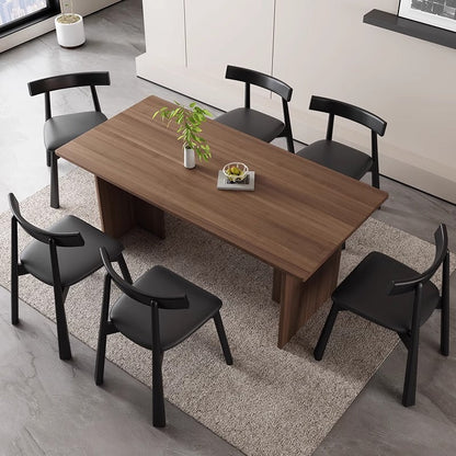 Modern Minimalist Solid Wood Dining Chair Cat Scratch Leather Backrest For Dining Room