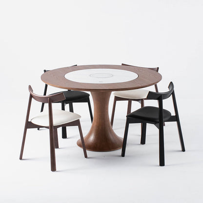 Modern Minimalist Solid Wood Dining Chair Cat Scratch Leather Backrest For Dining Room