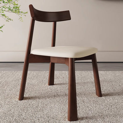 Modern Minimalist Solid Wood Dining Chair Cat Scratch Leather Backrest For Dining Room