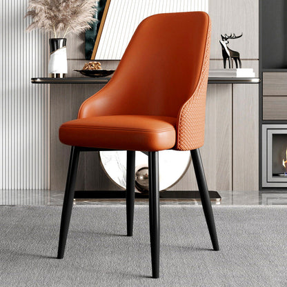 Modern Minimalist Synthetic Leather Sponge Iron Dining Chair Backrest For Dining Room