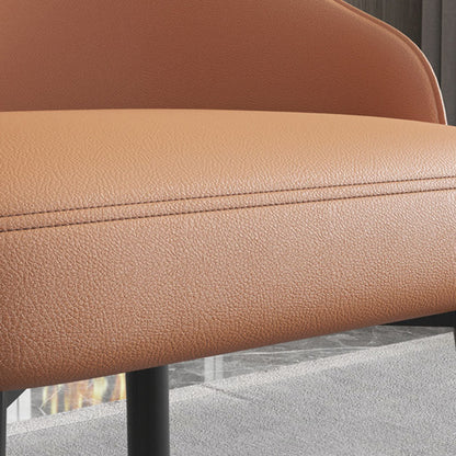 Modern Minimalist Synthetic Leather Sponge Iron Dining Chair Backrest For Dining Room