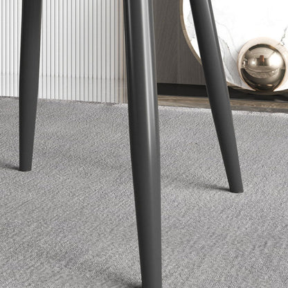 Modern Minimalist Synthetic Leather Sponge Iron Dining Chair Backrest For Dining Room