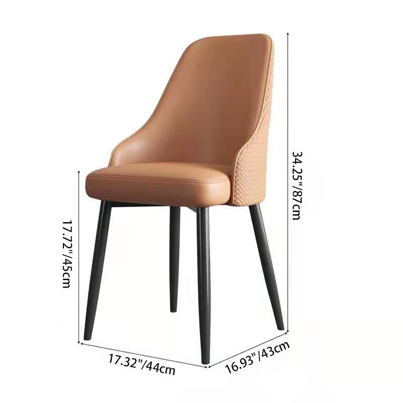 Modern Minimalist Synthetic Leather Sponge Iron Dining Chair Backrest For Dining Room