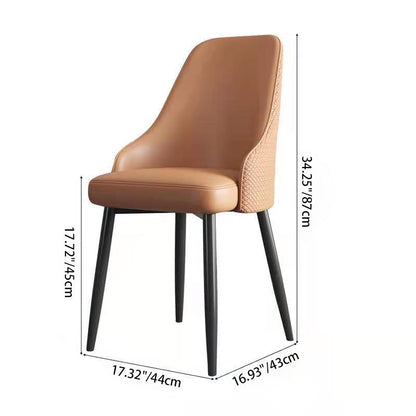 Modern Minimalist Synthetic Leather Sponge Iron Dining Chair Backrest For Dining Room