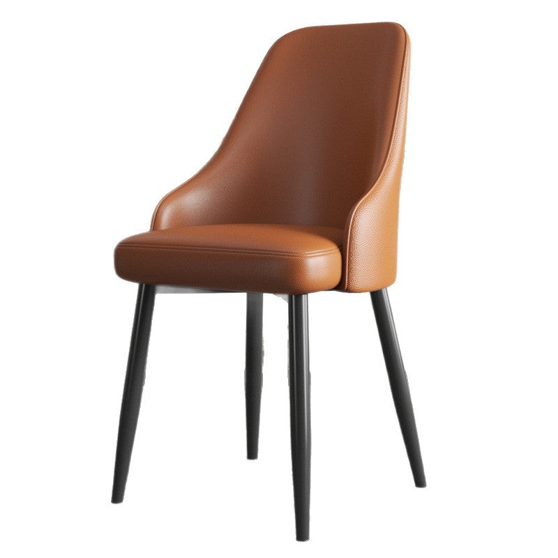 Modern Minimalist Synthetic Leather Sponge Iron Dining Chair Backrest For Dining Room