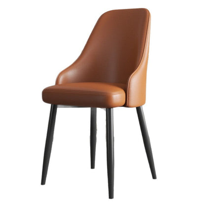 Modern Minimalist Synthetic Leather Sponge Iron Dining Chair Backrest For Dining Room