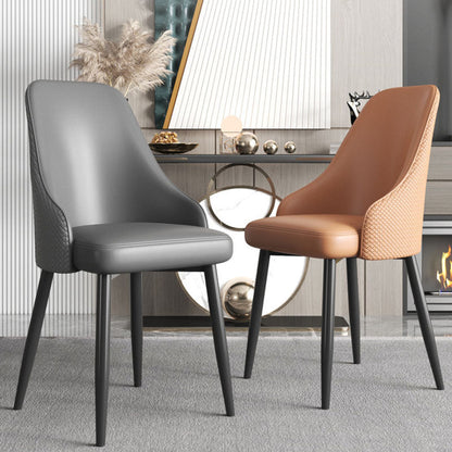 Modern Minimalist Synthetic Leather Sponge Iron Dining Chair Backrest For Dining Room