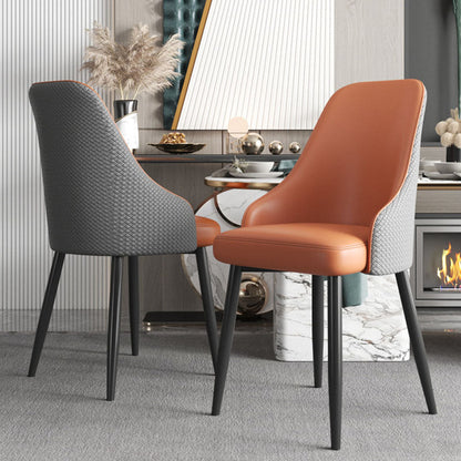 Modern Minimalist Synthetic Leather Sponge Iron Dining Chair Backrest For Dining Room
