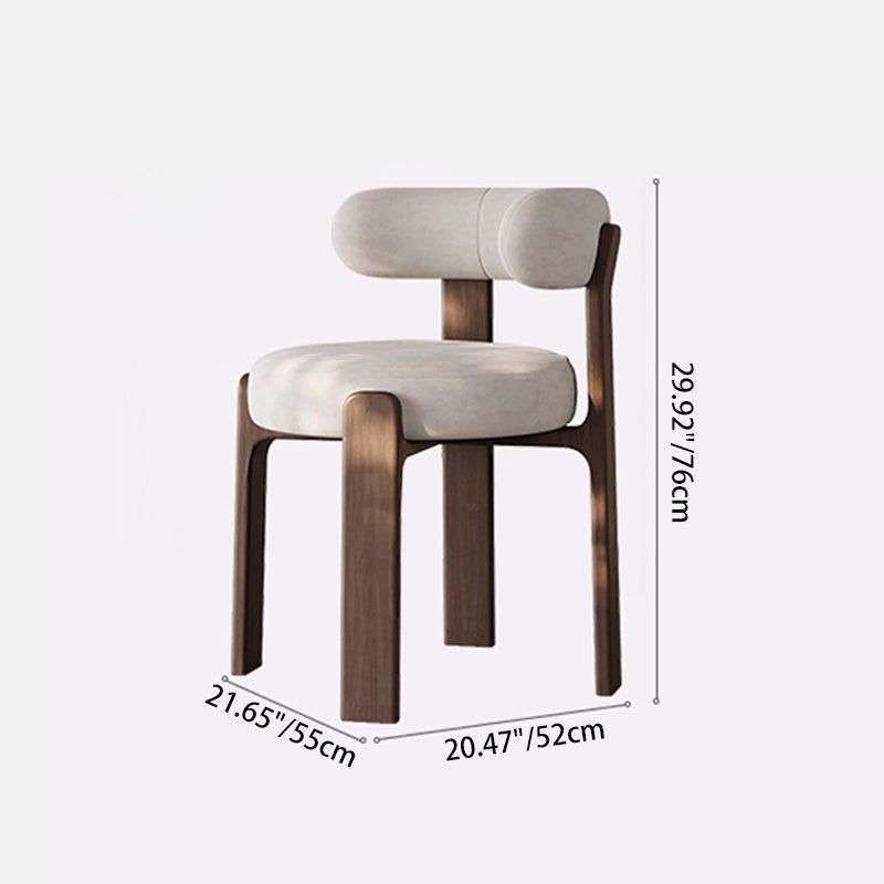 Traditional Vintage Solid Wood Cotton-Linen Sponge Dining Chair Backrest For Dining Room