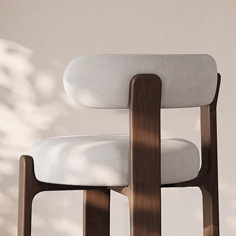 Traditional Vintage Solid Wood Cotton-Linen Sponge Dining Chair Backrest For Dining Room