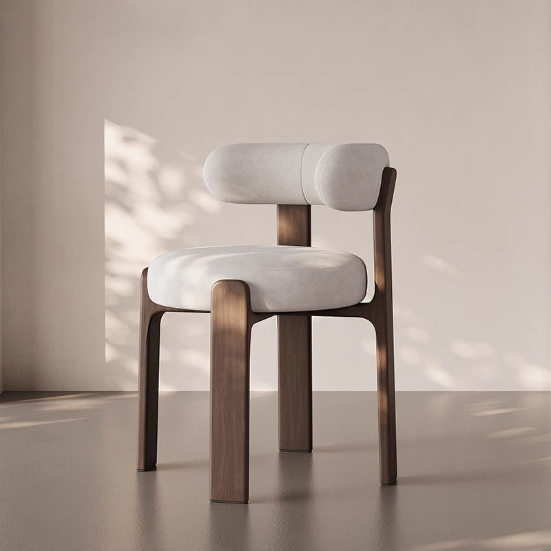 Traditional Vintage Solid Wood Cotton-Linen Sponge Dining Chair Backrest For Dining Room