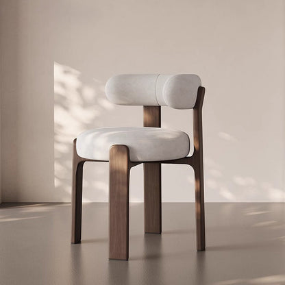 Traditional Vintage Solid Wood Cotton-Linen Sponge Dining Chair Backrest For Dining Room