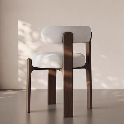 Traditional Vintage Solid Wood Cotton-Linen Sponge Dining Chair Backrest For Dining Room