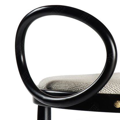 Modern Minimalist Solid Wood Natural Rattan Cotton-Linen Blend Sponge Dining Chair Backrest For Dining Room