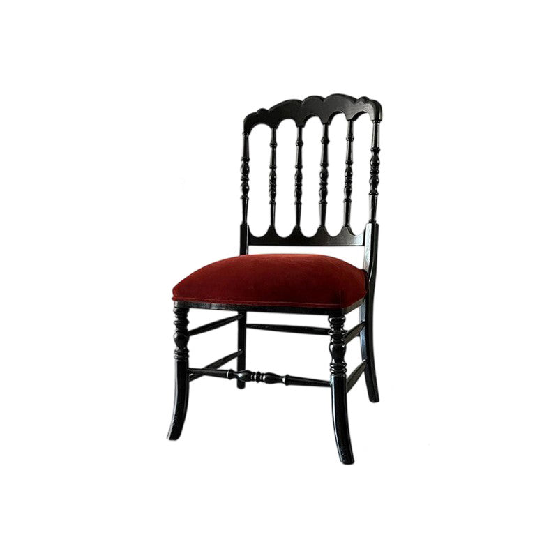 Traditional Vintage Solid Wood Cotton-Linen Sponge Cushion Dining Chair Backrest For Dining Room