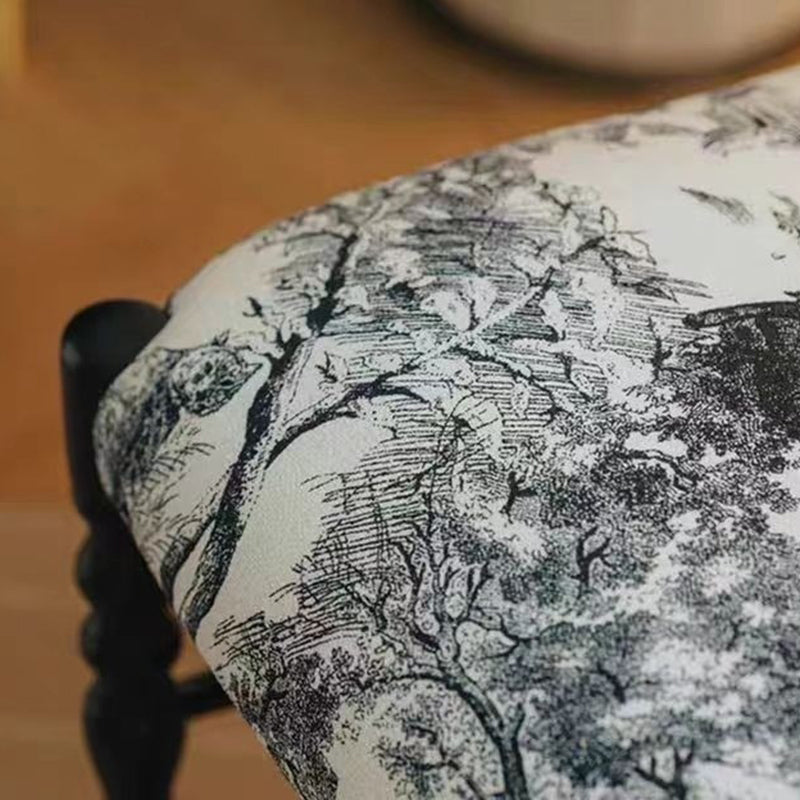 Traditional Vintage Solid Wood Fabric Upholstery Sponge Cushion Dining Chair Backrest For Dining Room