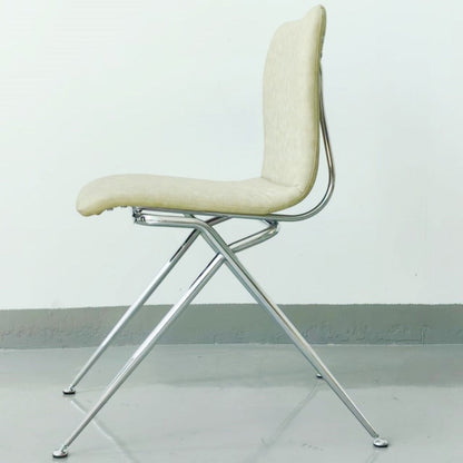 Modern Minimalist Curved Iron-Plated Solid Wood Plywood Cotton-Linen Blend Foam Cushion Dining Chair Backrest For Dining Room