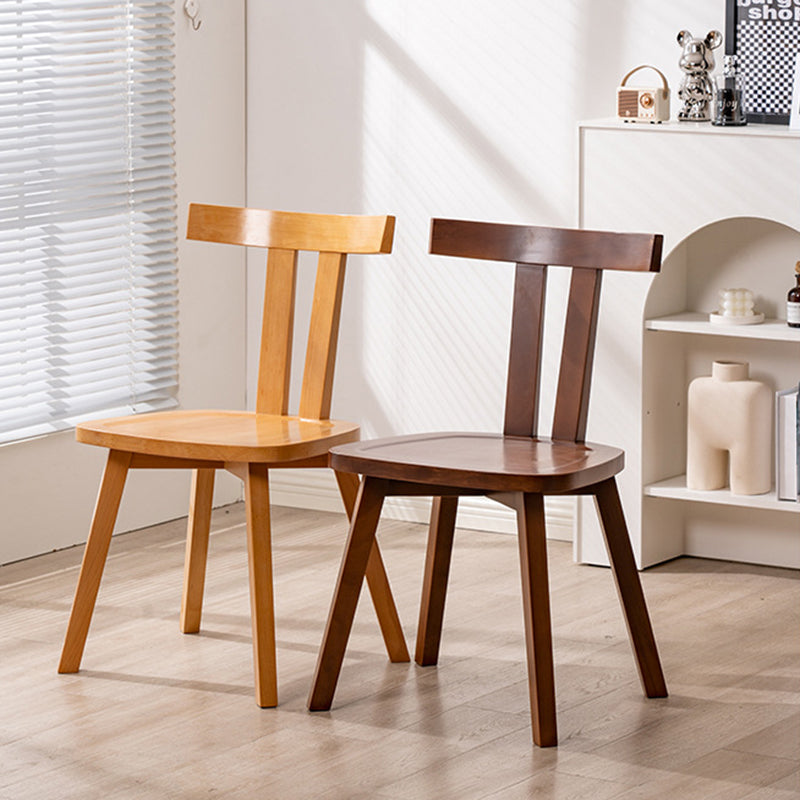Modern Minimalist Solid Wood Dining Chair Backrest Grooved Seat For Dining Room