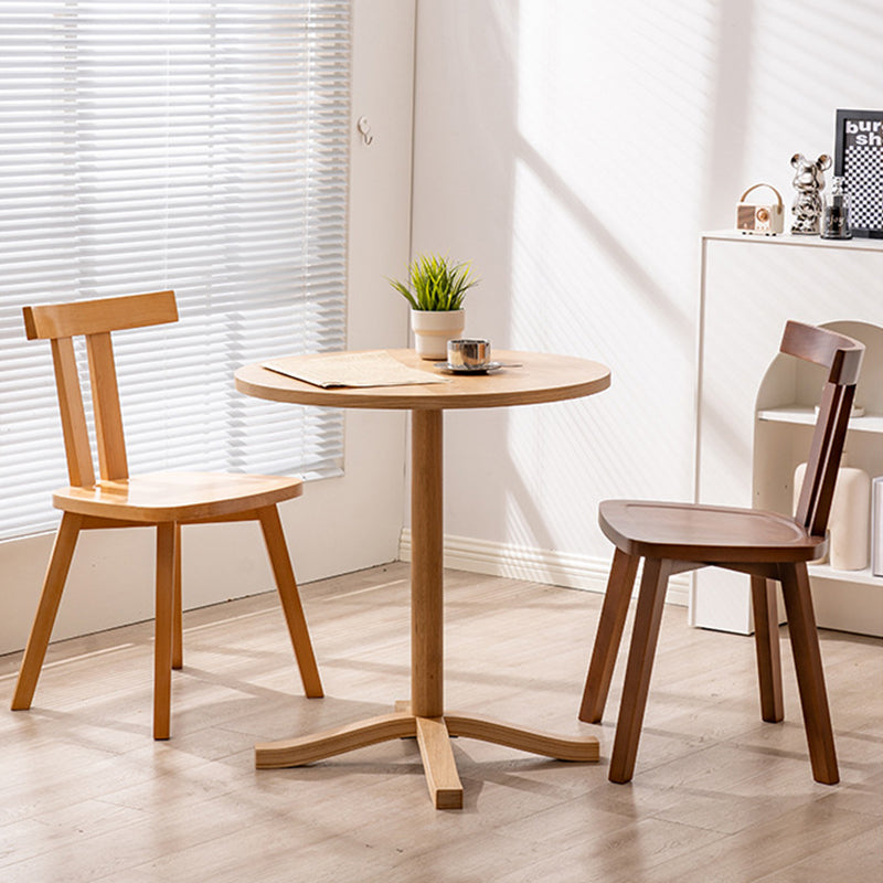 Modern Minimalist Solid Wood Dining Chair Backrest Grooved Seat For Dining Room