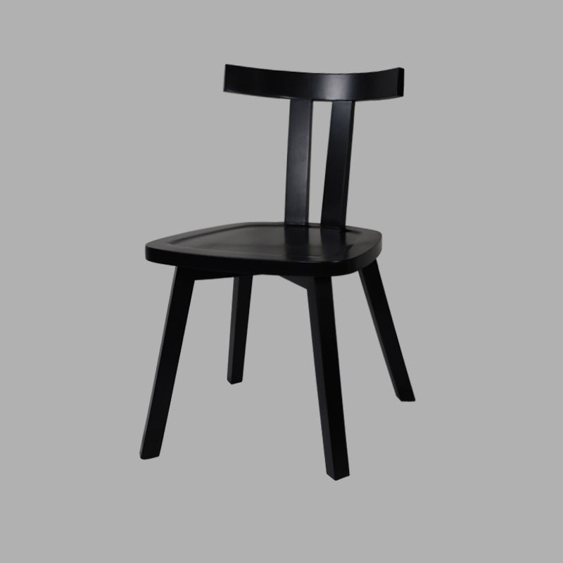 Modern Minimalist Solid Wood Dining Chair Backrest Grooved Seat For Dining Room