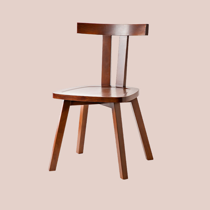 Modern Minimalist Solid Wood Dining Chair Backrest Grooved Seat For Dining Room