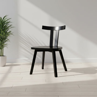 Modern Minimalist Solid Wood Dining Chair Backrest Grooved Seat For Dining Room
