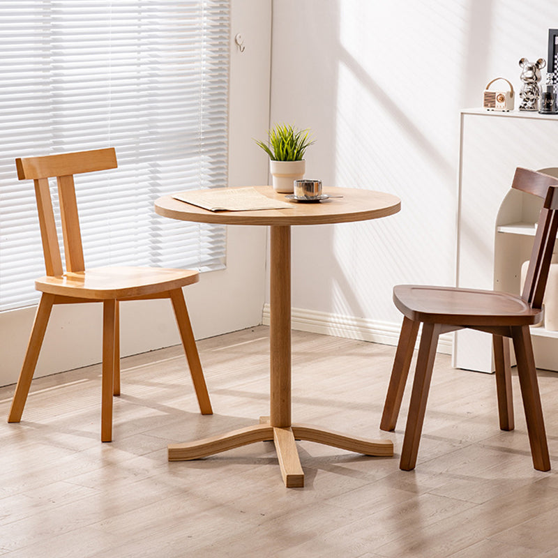 Modern Minimalist Solid Wood Dining Chair Backrest Grooved Seat For Dining Room