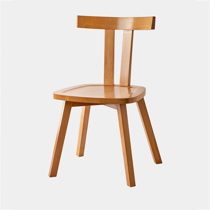 Modern Minimalist Solid Wood Dining Chair Backrest Grooved Seat For Dining Room
