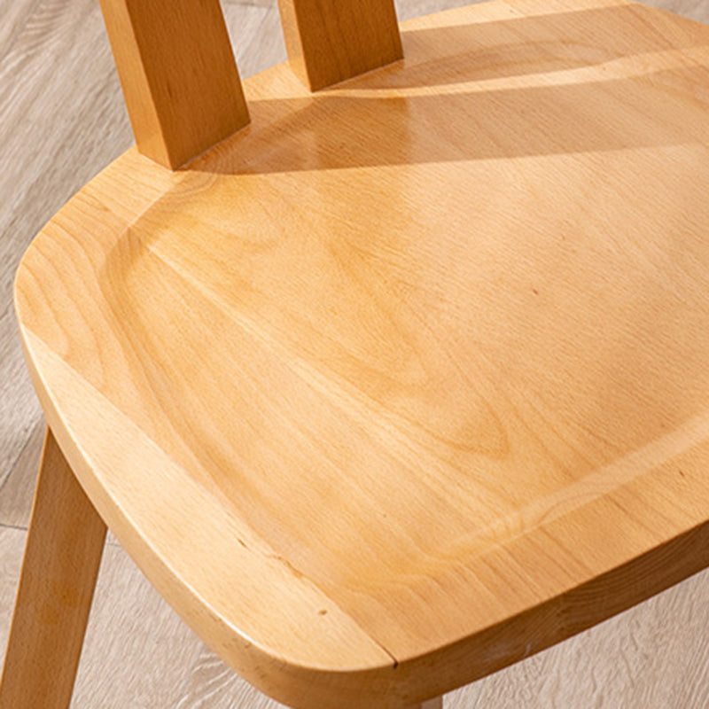 Modern Minimalist Solid Wood Dining Chair Backrest Grooved Seat For Dining Room