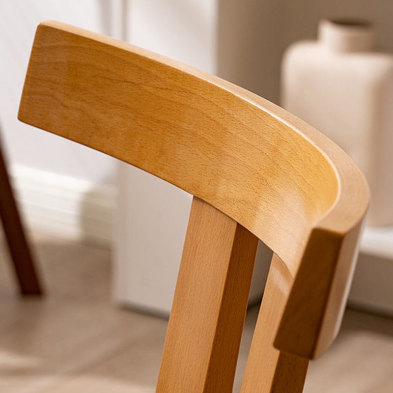 Modern Minimalist Solid Wood Dining Chair Backrest Grooved Seat For Dining Room