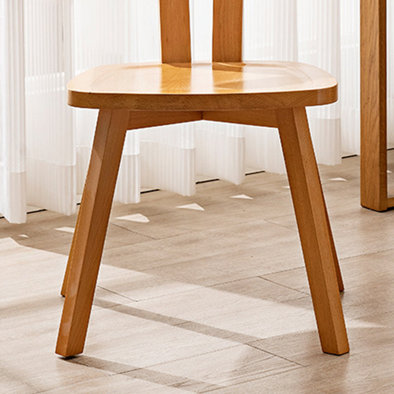 Modern Minimalist Solid Wood Dining Chair Backrest Grooved Seat For Dining Room