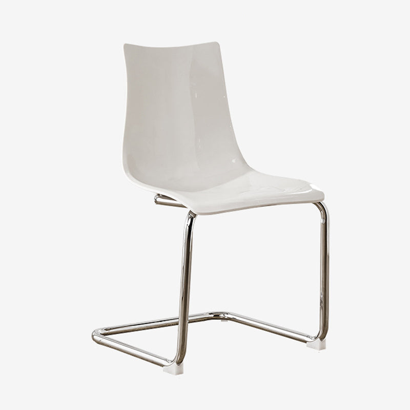 Modern Minimalist Curved Polycarbonate Metal Dining Chair Backrest For Dining Room