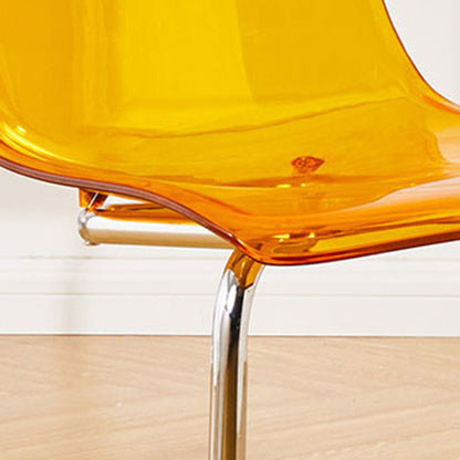 Modern Minimalist Curved Polycarbonate Metal Dining Chair Backrest For Dining Room
