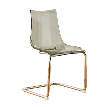 Modern Minimalist Curved Polycarbonate Metal Dining Chair Backrest For Dining Room