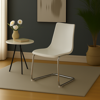 Modern Minimalist Curved Polycarbonate Metal Dining Chair Backrest For Dining Room