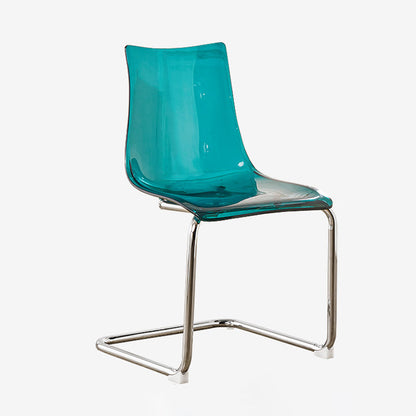 Modern Minimalist Curved Polycarbonate Metal Dining Chair Backrest For Dining Room