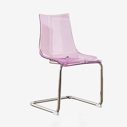 Modern Minimalist Curved Polycarbonate Metal Dining Chair Backrest For Dining Room