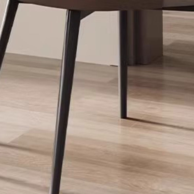 Modern Luxury Rectangular PVC Metal Faux Leather Dining Chair Backrest For Dining Room