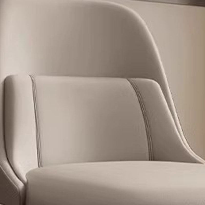 Modern Luxury Rectangular PVC Metal Faux Leather Dining Chair Backrest For Dining Room