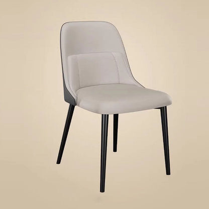 Modern Luxury Rectangular PVC Metal Faux Leather Dining Chair Backrest For Dining Room