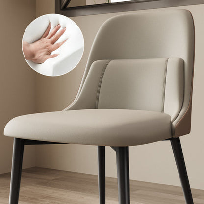 Modern Luxury Rectangular PVC Metal Faux Leather Dining Chair Backrest For Dining Room