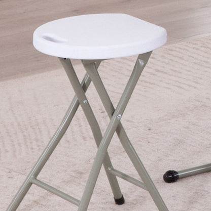 Modern Minimalist HDPE Metal Frame Round Dining Chair Backless Armless For Dining Room