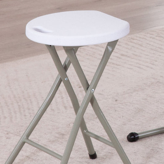 Modern Minimalist HDPE Metal Frame Round Dining Chair Backless Armless For Dining Room