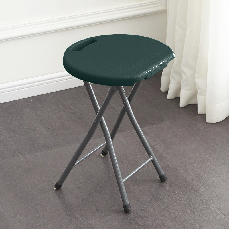 Modern Minimalist HDPE Metal Frame Round Dining Chair Backless Armless For Dining Room