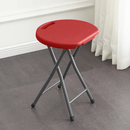 Modern Minimalist HDPE Metal Frame Round Dining Chair Backless Armless For Dining Room