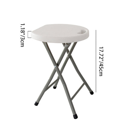 Modern Minimalist HDPE Metal Frame Round Dining Chair Backless Armless For Dining Room