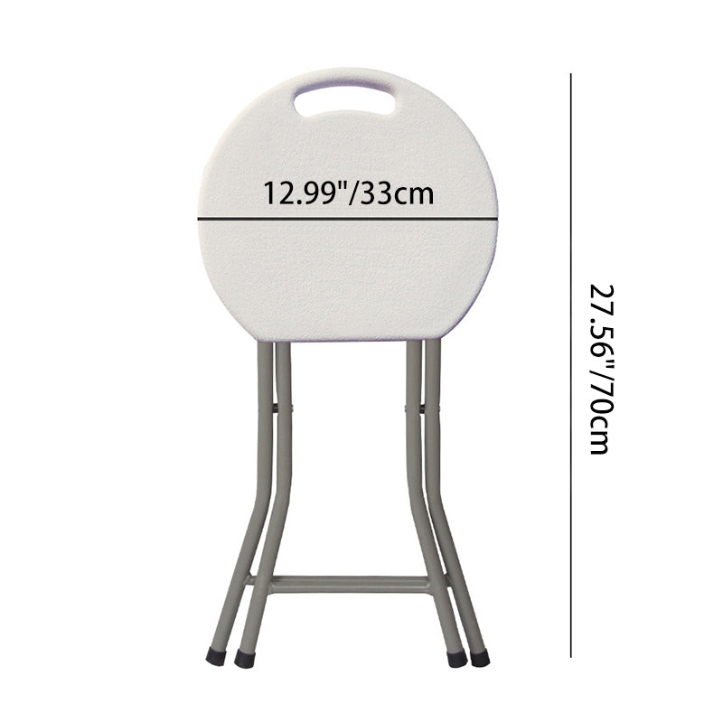 Modern Minimalist HDPE Metal Frame Round Dining Chair Backless Armless For Dining Room